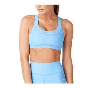 New Gigi C Anne Racerback Sports Bra Crop Top Sky Blue XL